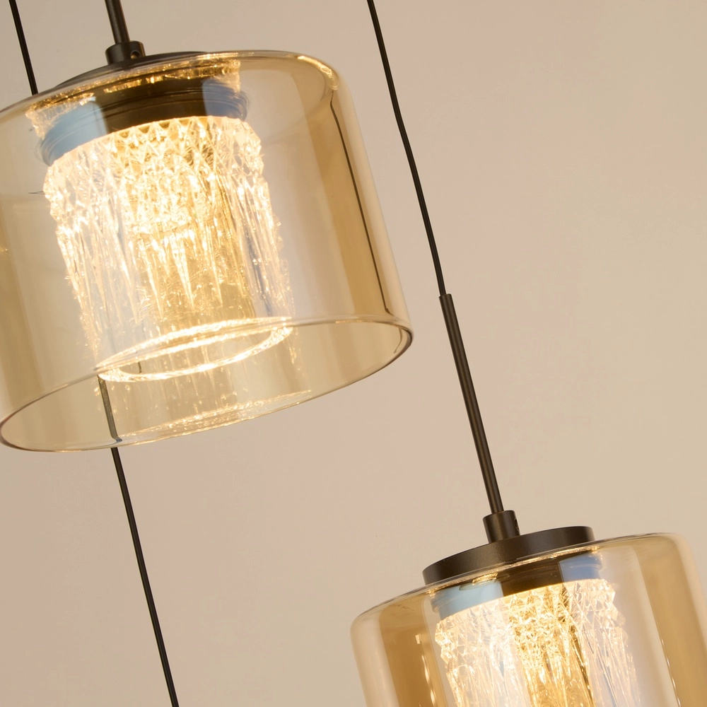 Lampe pendante de conception Tumblers Bronze 5 légers Searchlight 5,05342E+12