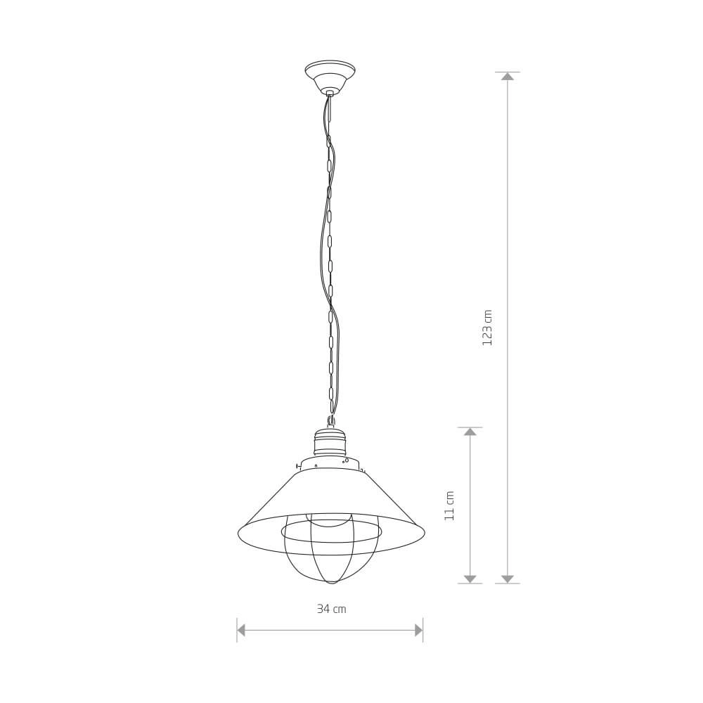Lampe suspendue rurale Garret Ø 34 cm Lyora 5903139644396