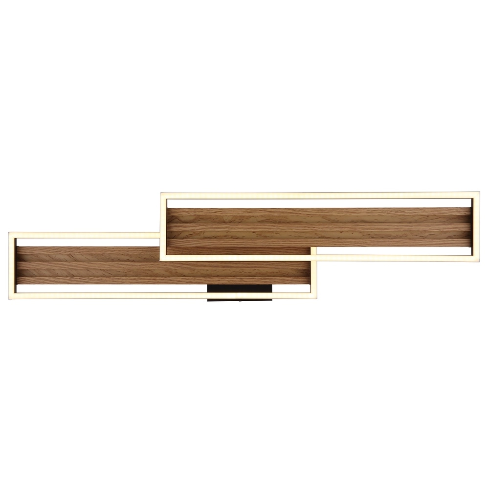 Lampe de plafond moderne Dakari I noir avec bois 90 cm Globo 9007371528783
