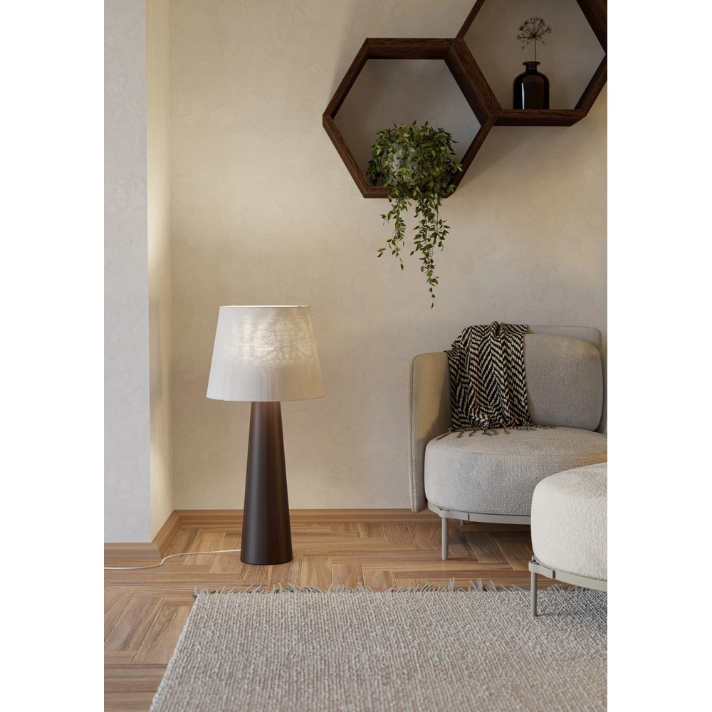Lampe de sol de campagne Patemsico Marron avec capot Eglo 9008606406654
