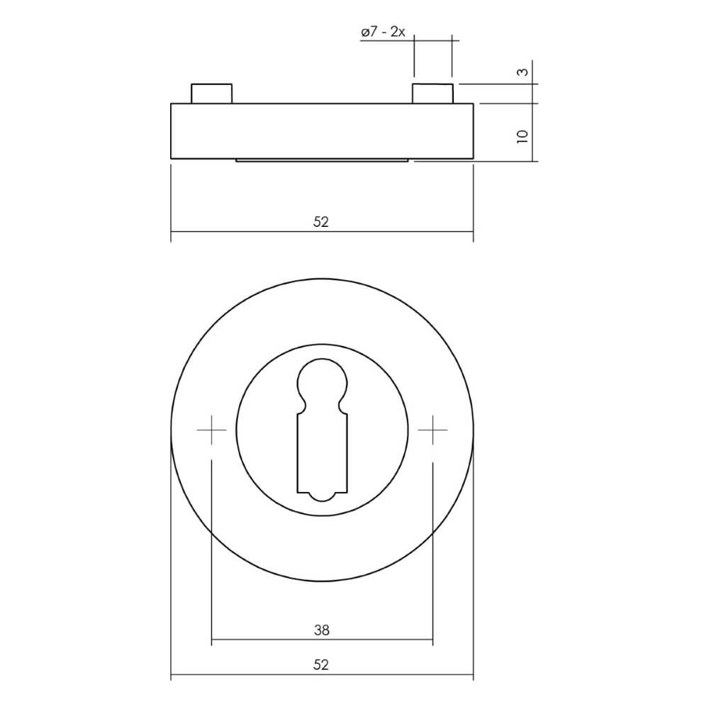 Rosace ronde Tira Trou de serrure anthracite Intersteel 8714186580752