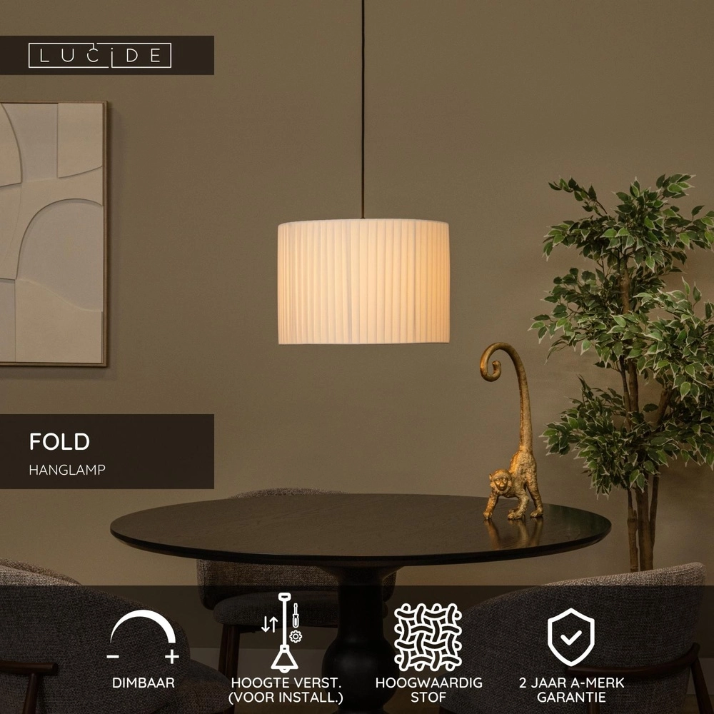 Lampe pendante de conception Fold Ø 40 cm de blanc Lucide 5411212212115