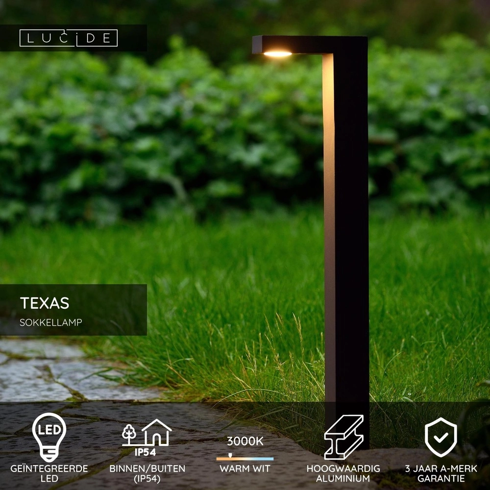 Lampe à piédestal Texas Anthracite de 60 cm Lucide 5411212280473