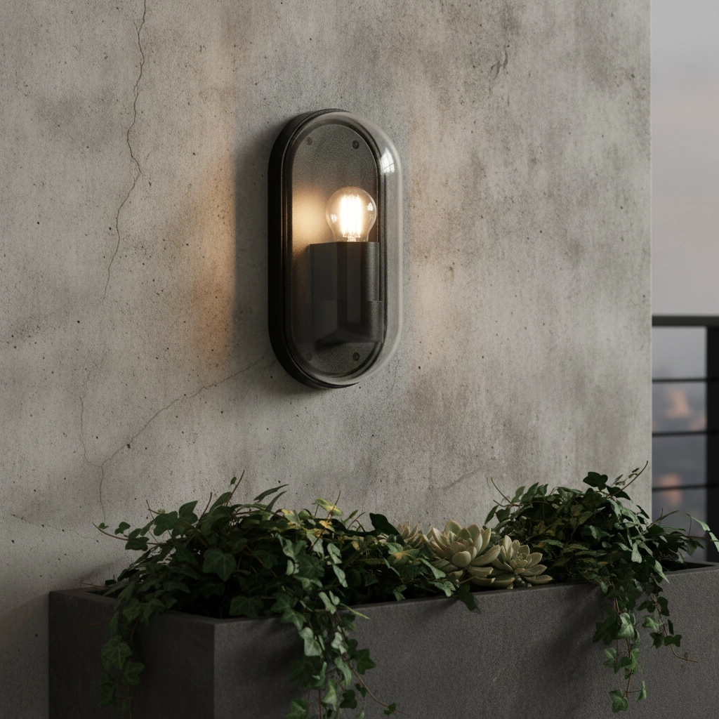 Applique murale ovale Amel Anthracite classique