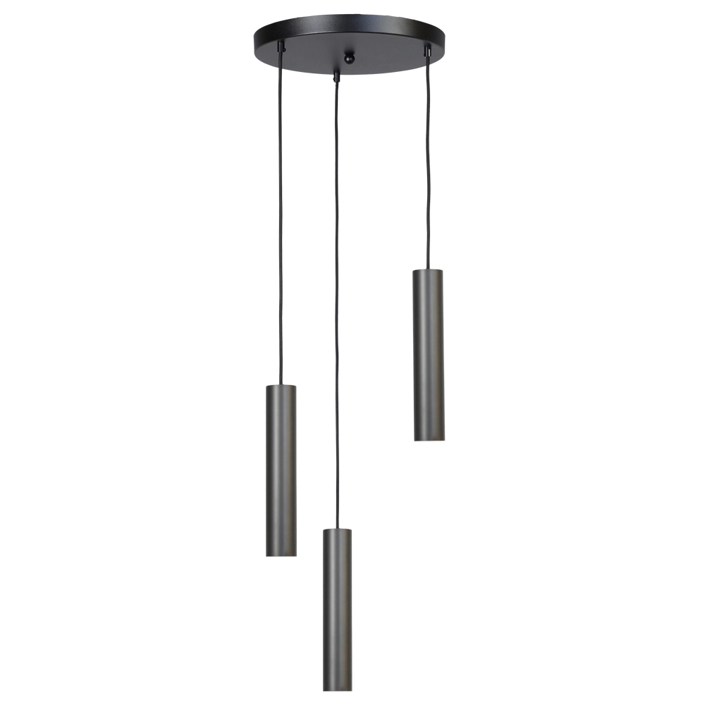 Lampe suspendue noire Run Cylindres à 3 lumières Lampe suspendue noire Run Cylindres à 3 lumières