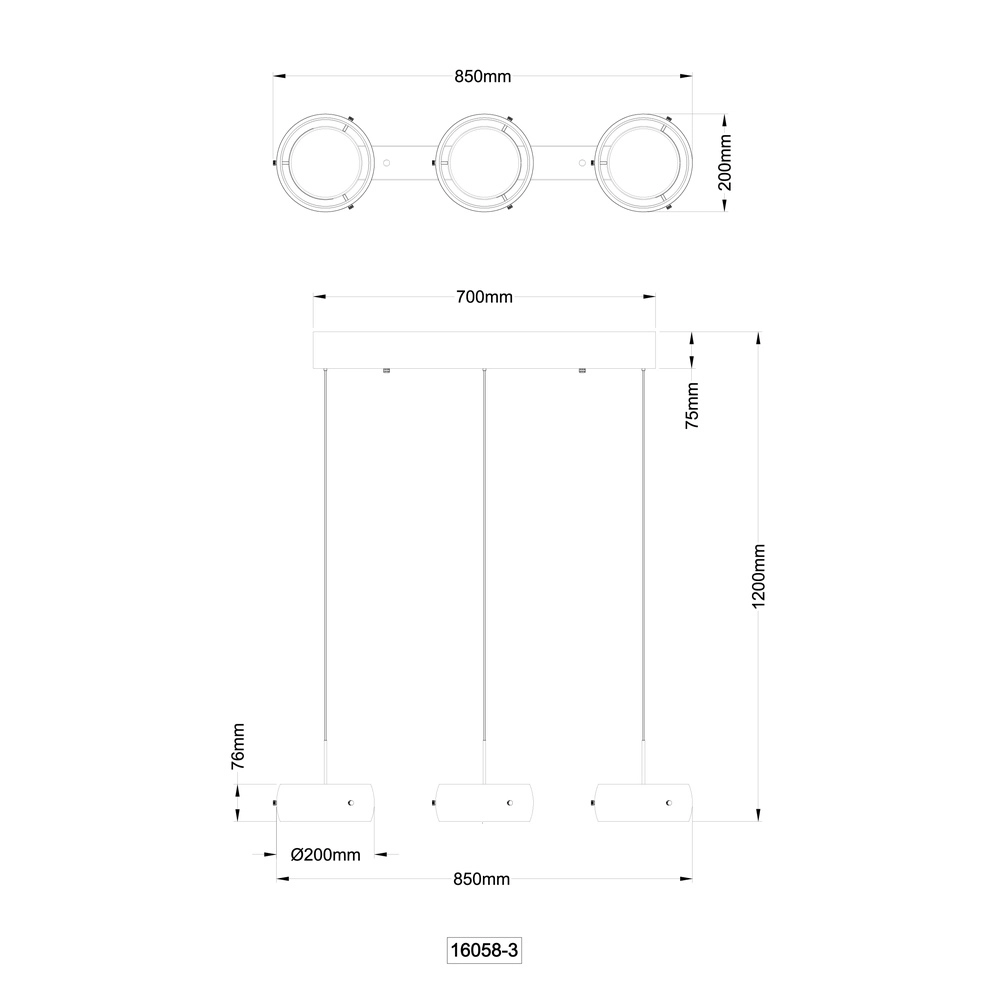Lampe pendante de conception Livion Noir Globo 9007371589128