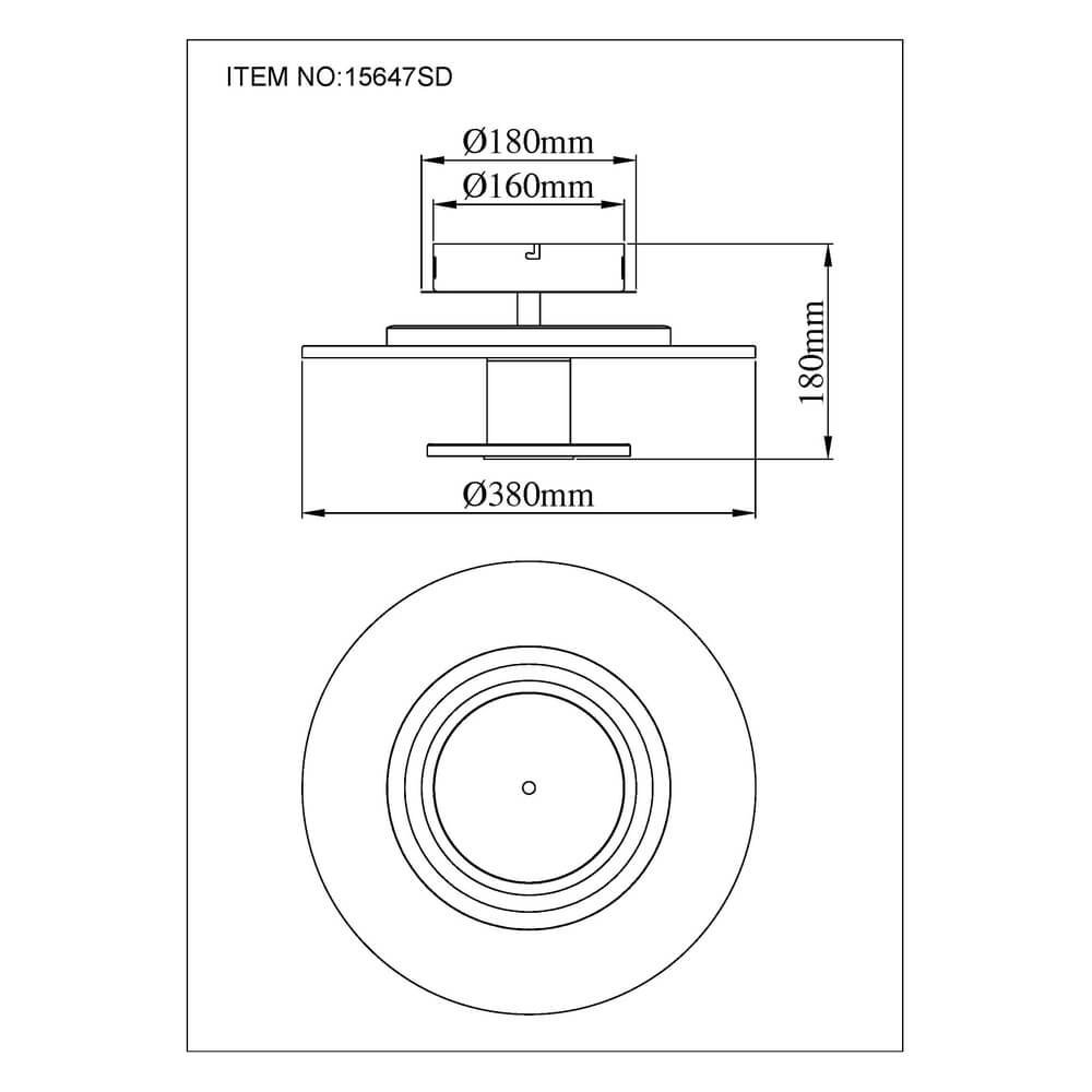 Plafonnier noir Carter Ø 38cm avec feutre Globo 9007371471744