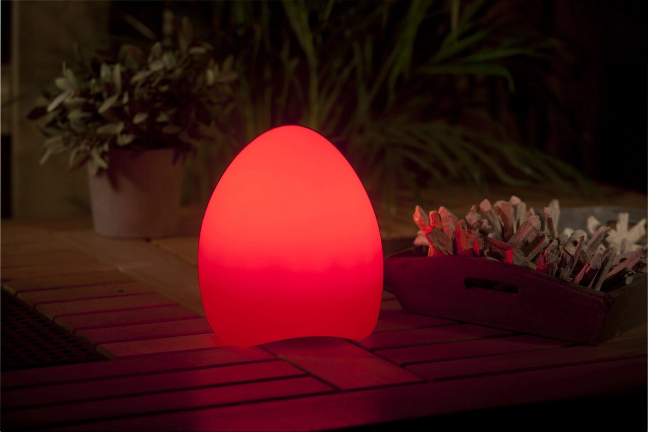 Lampe de table Music Egg RGB blanc avec haut-parleur GardenLights 5907800857245