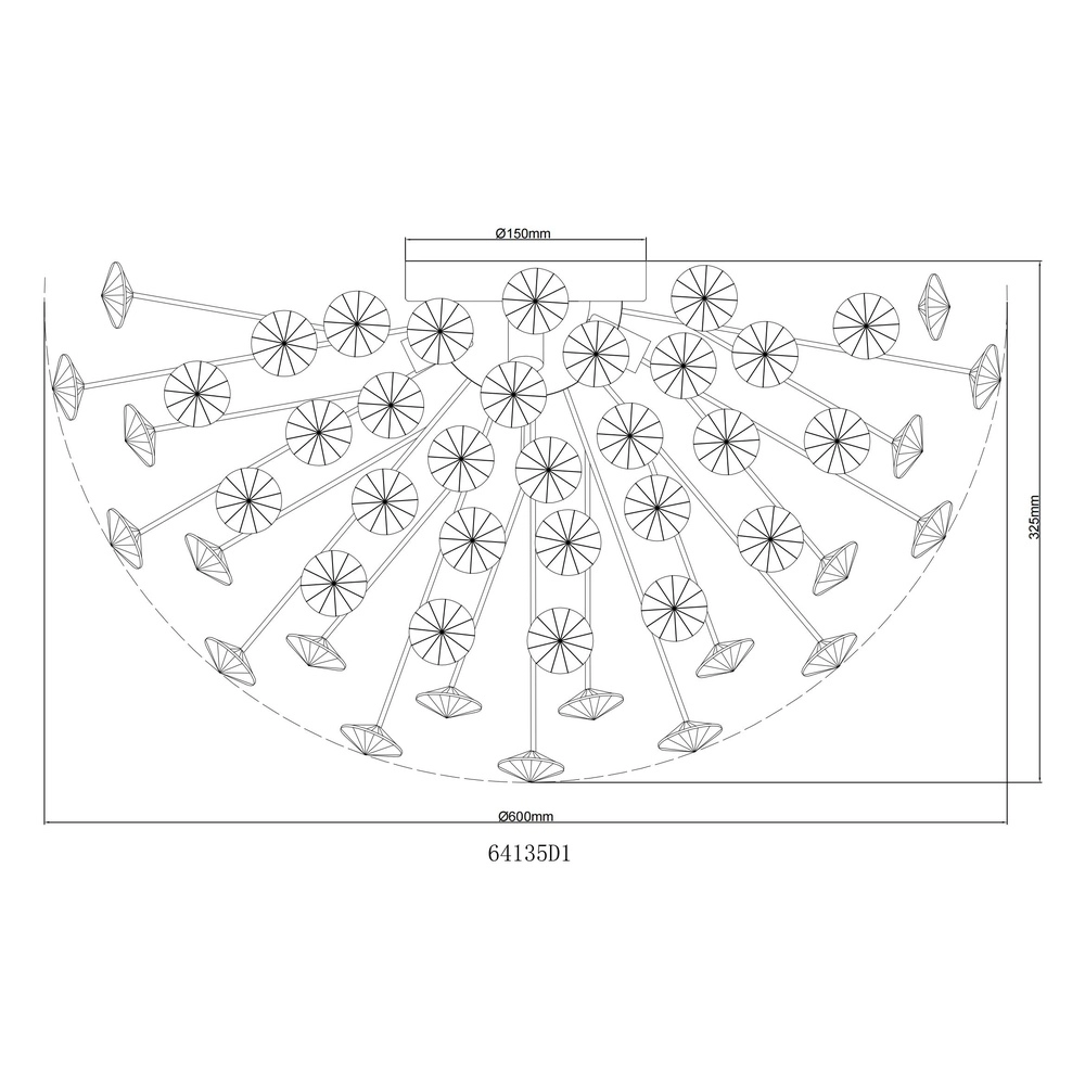 Lampe de plafond Katrina or Ø 60cm Globo 9007371484317