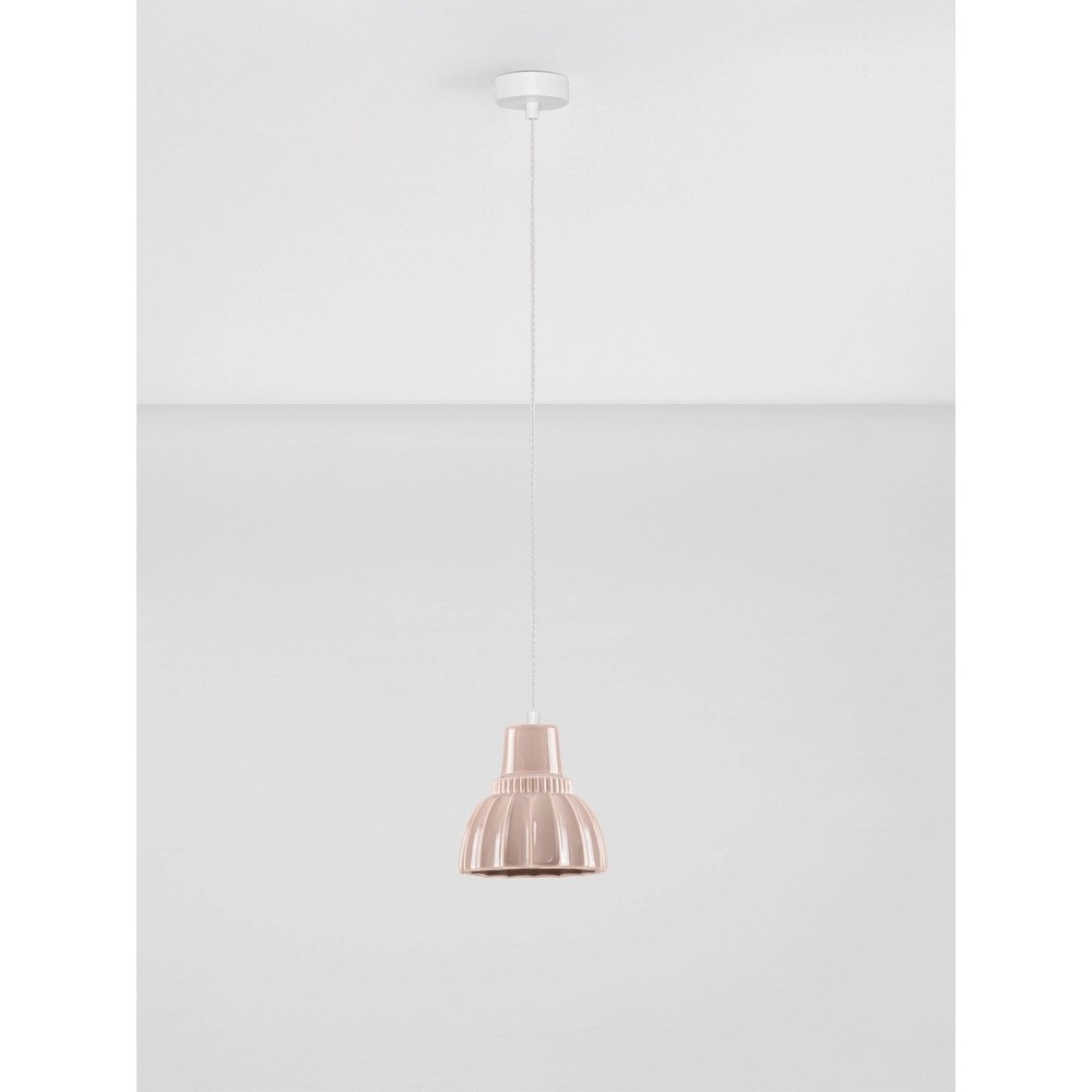 Lampe suspendue Picco Blanc avec marron moka Lyora 5212017495389
