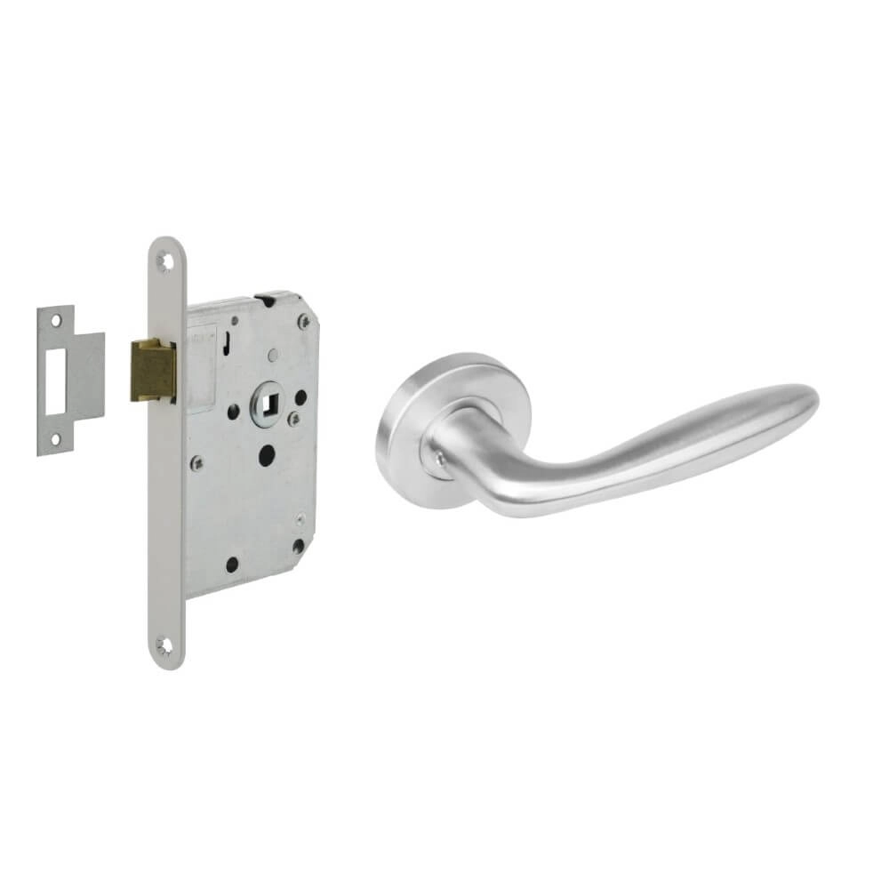 Jeu complet de poignées de porte Jupiter Inox