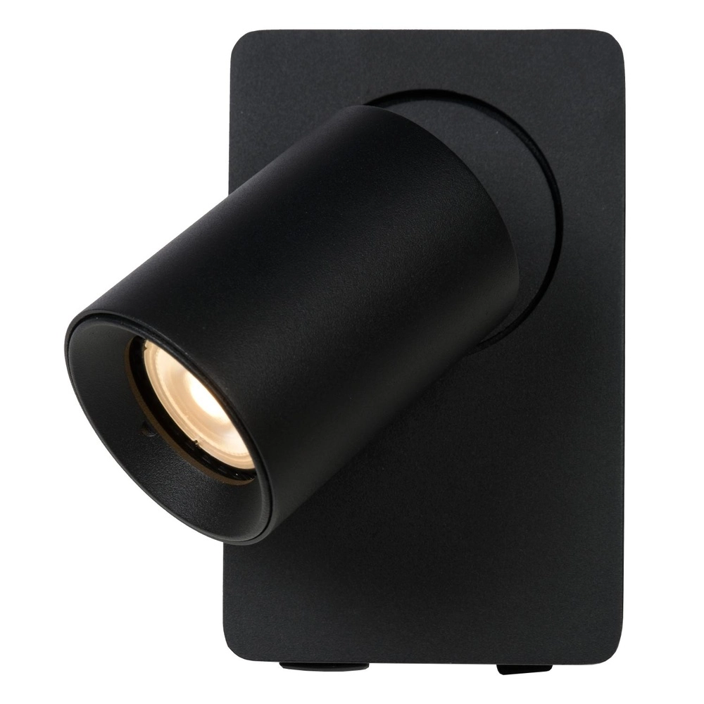 Lampe de chevet Nigel avec point de charge USB noir Lucide 5411212092731