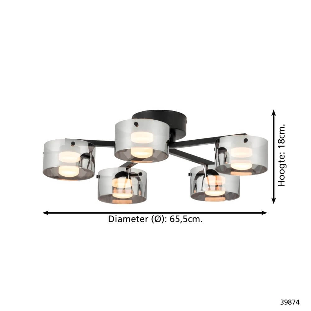 Plafonnier avec verre fumé Copillos Stars of Light 9002759398743