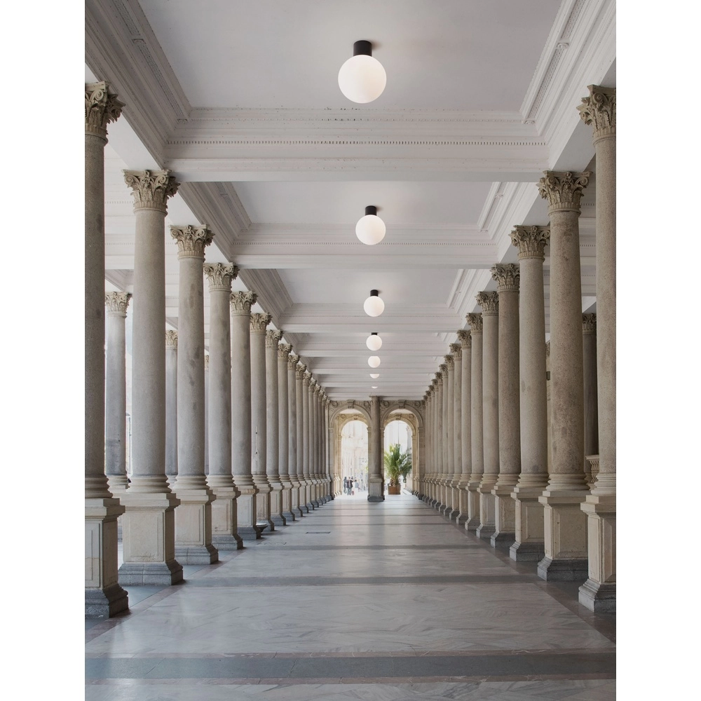 Plafonnier Spix anthracite avec verre convexe blanc Lyora 5212017476432