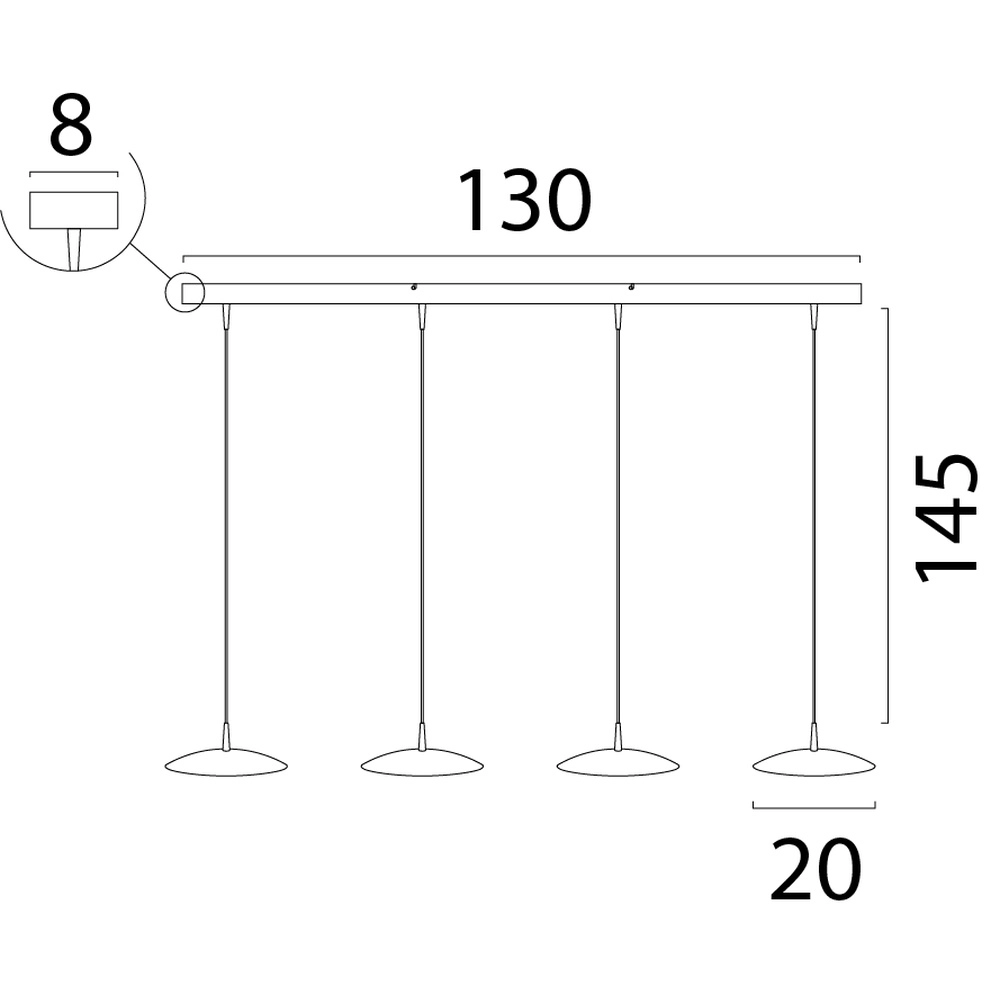 Lampe suspendue à 4 lumières Scala noir avec or Ø 20cm Masterlight 8718121296111