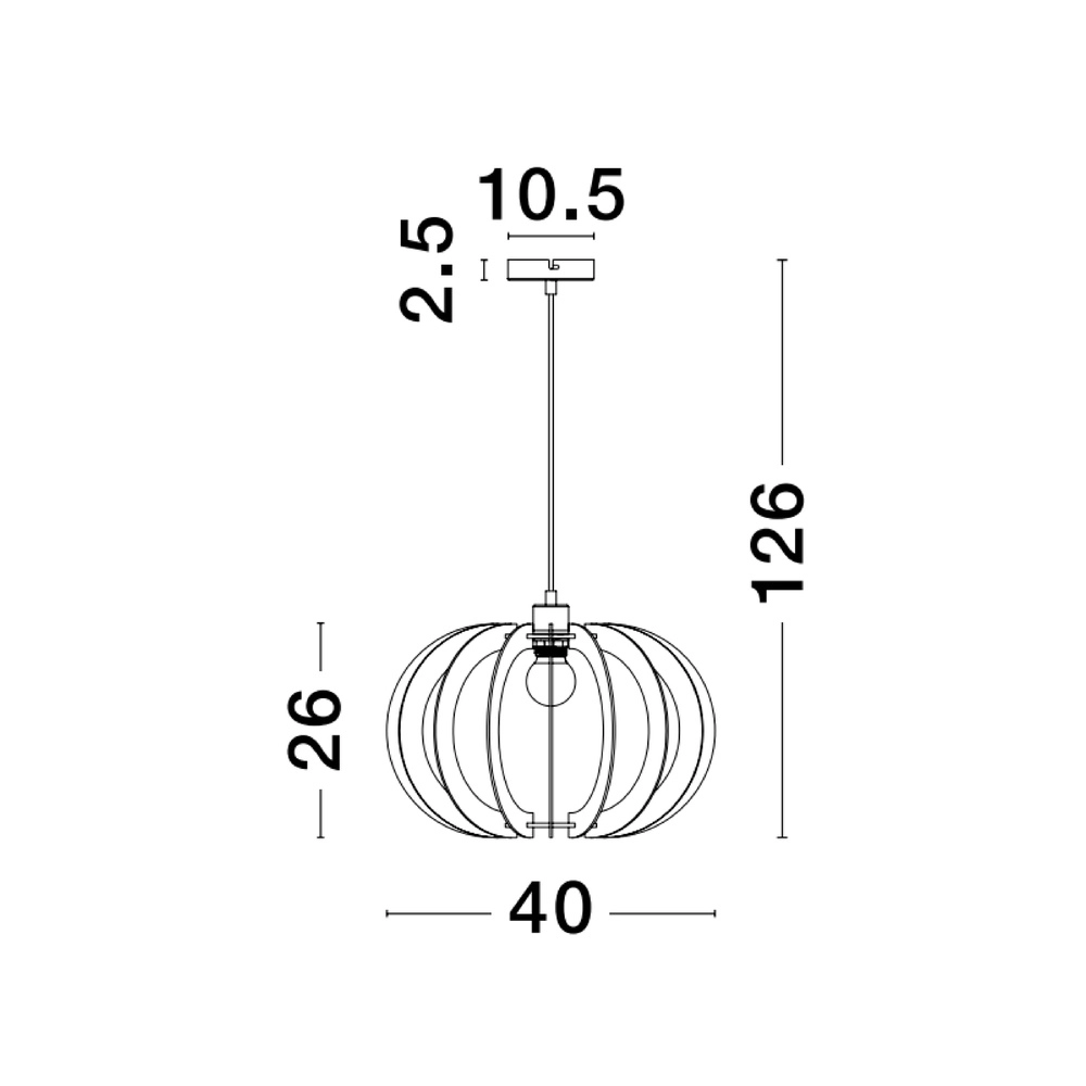 Suspension en bois Ottoline foncé Ø 40cm Lyora 5212017436207