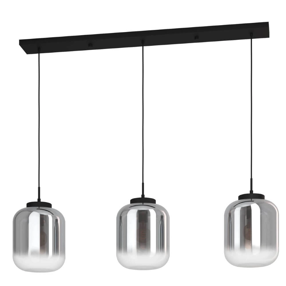 Lampe suspendue noire Bulciago 3 lumières