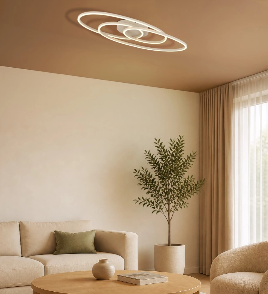 Lampe de plafond à design Spira brun sable Globo 9007371593347