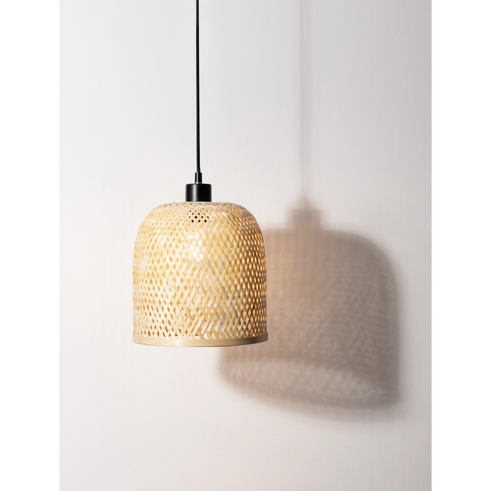 Suspension Intra noir avec capuchon en bambou Lyora 5212017454829
