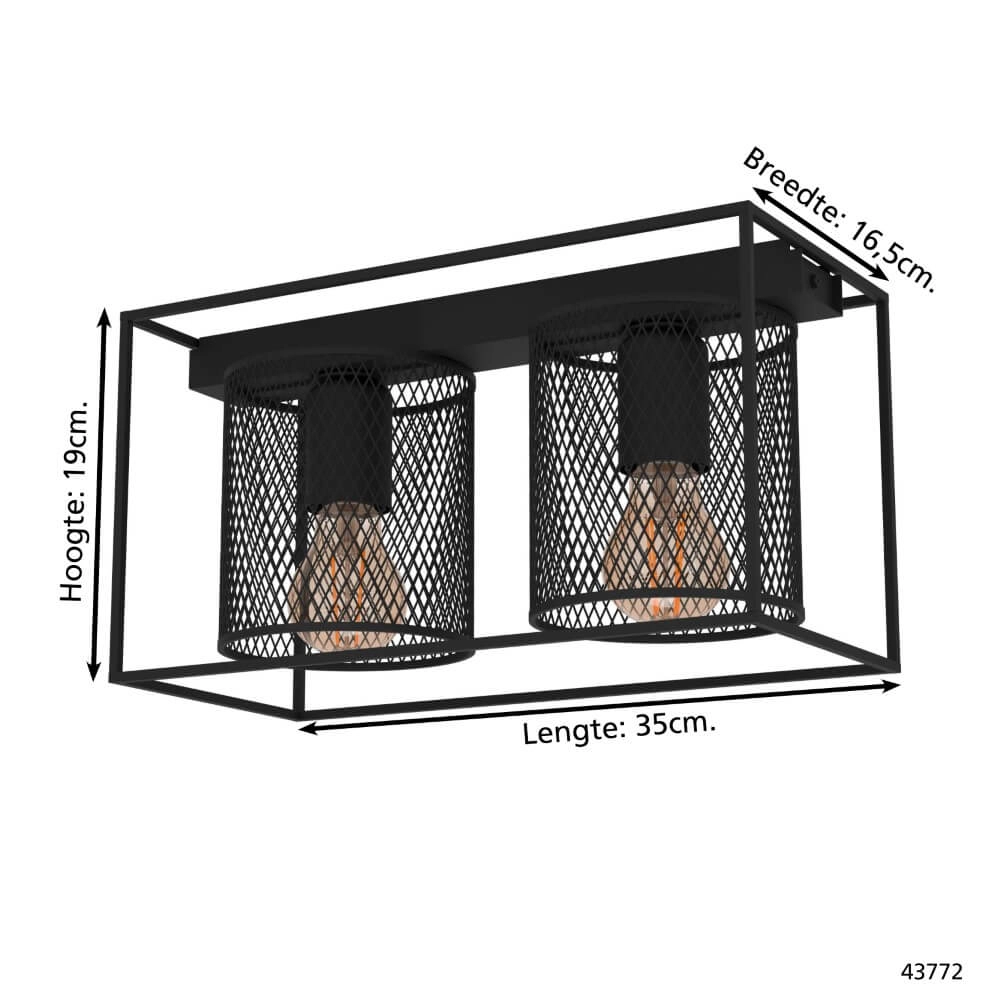 Plafonnier rural Catterick 2x E27 Eglo 9002759437725