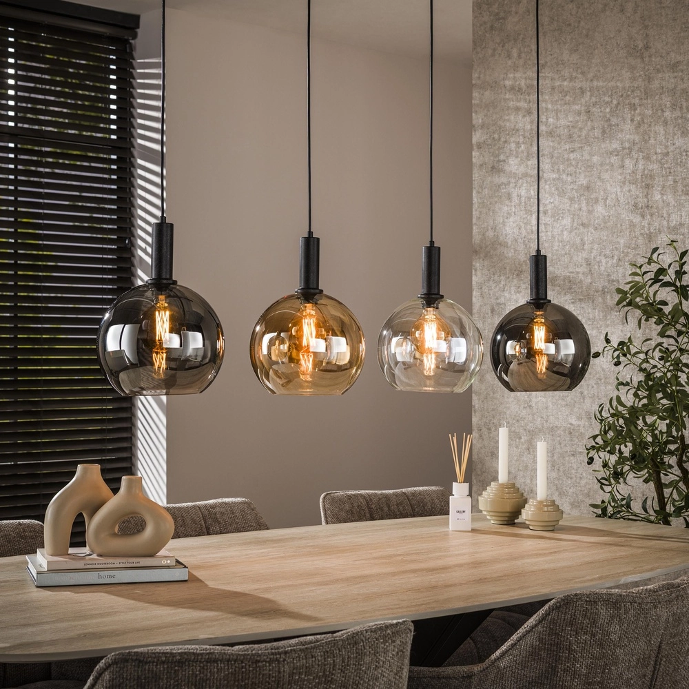 Lampe suspendue en verre Sfera 4x Ø 25cm - verre coloré