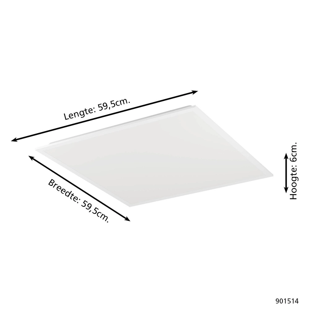 Plafonnier intelligent Moradillo-Z Carré blanc 59,5cm Eglo 9008606342181