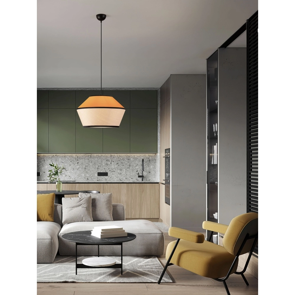 Lampe suspendue Veliss blanc avec jaune