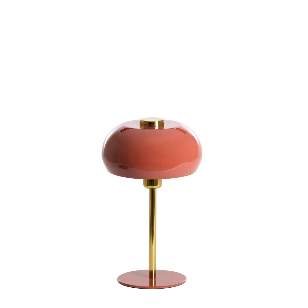 Lampe de table Surin Ø 22cm - corail brillant avec or