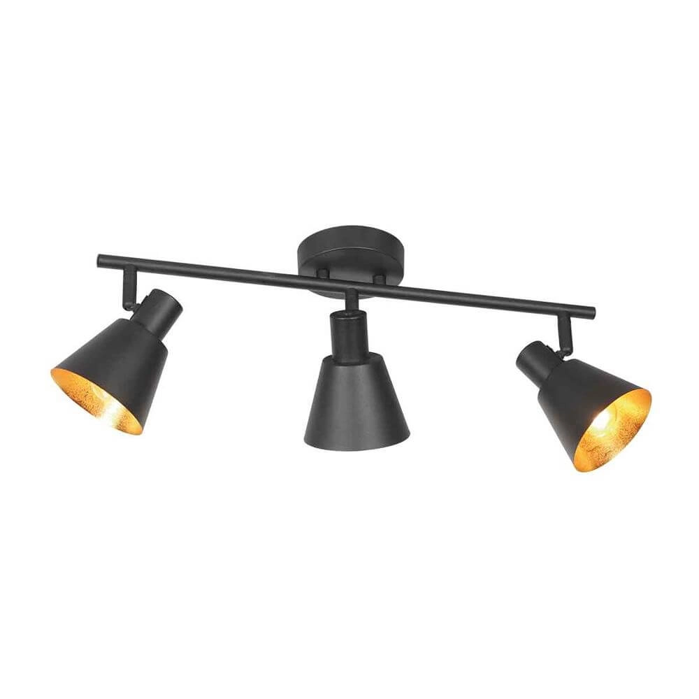 Plafonnier Oeroe noir avec or 3 lumières Plafonnier Oeroe noir avec or 3 lumières