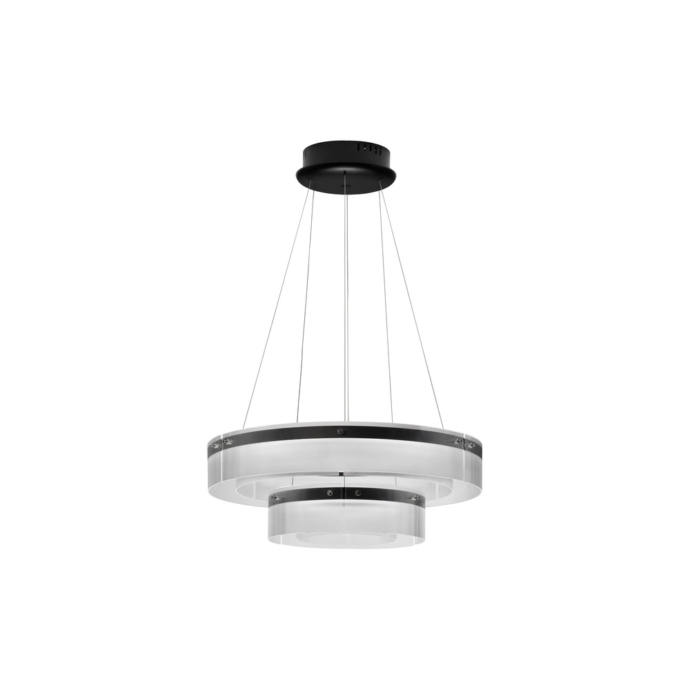 Suspension design Pauline double noir avec verre Ø 70cm Lyora 5212017445360