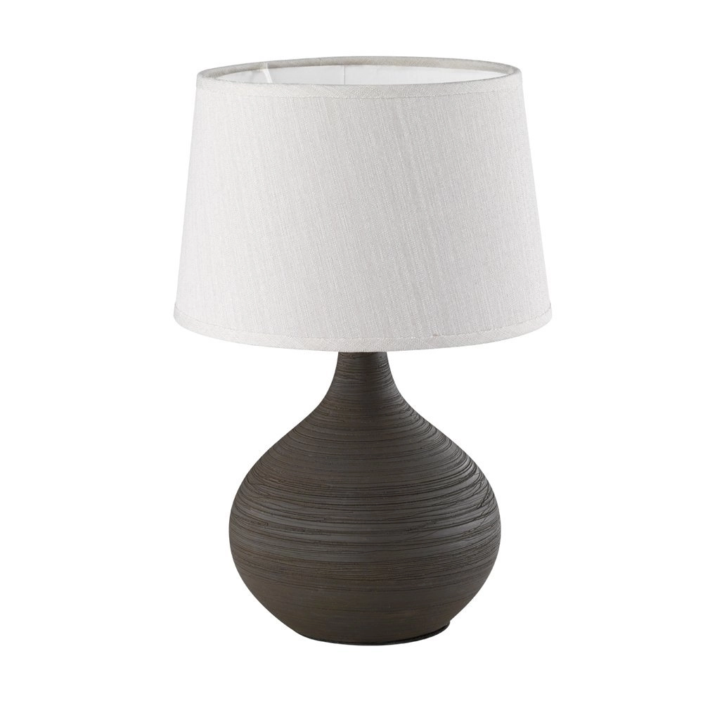 Lampe de table Martin 29 cm marron terre avec du blanc