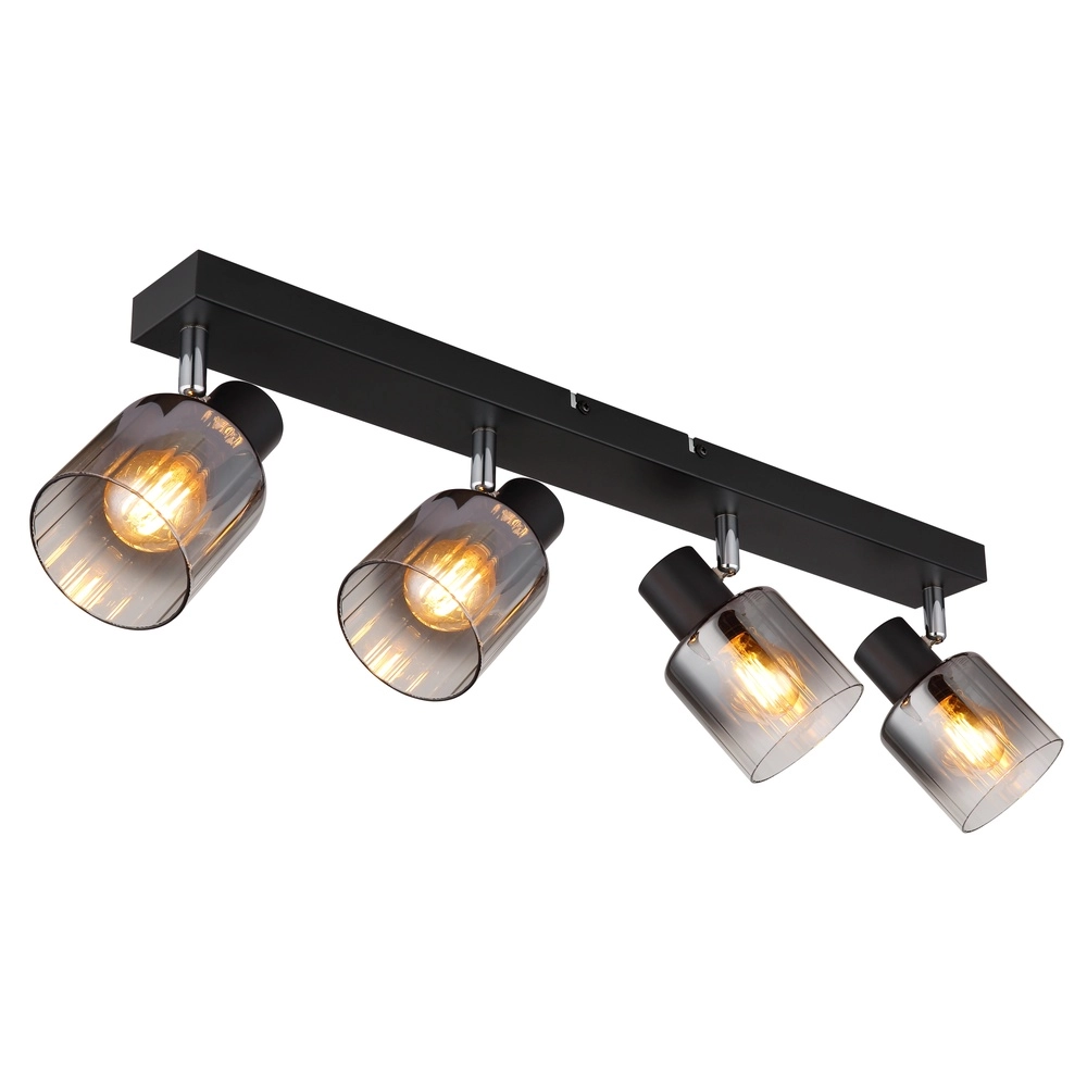 Lampe de plafond Jack Noir à 4 lumières