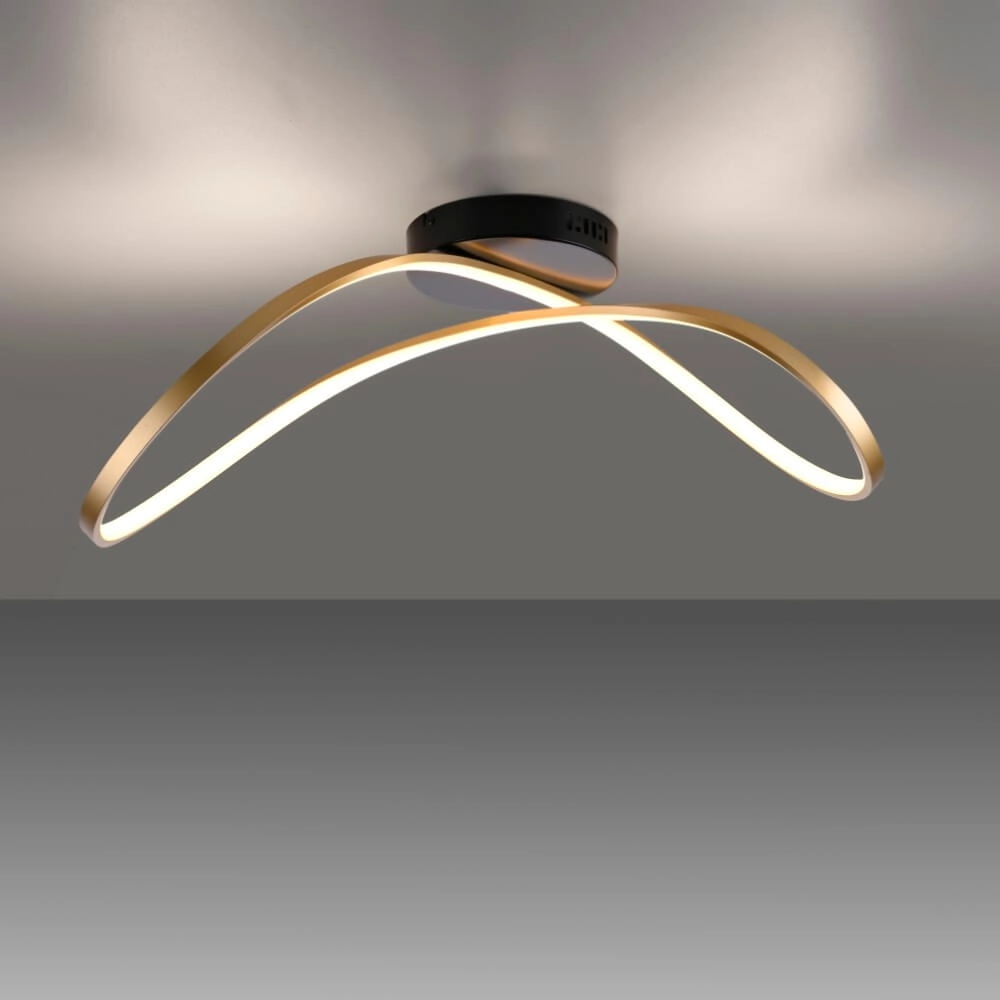 Plafonnier design Okta laiton/noir Just Light 4043689001940