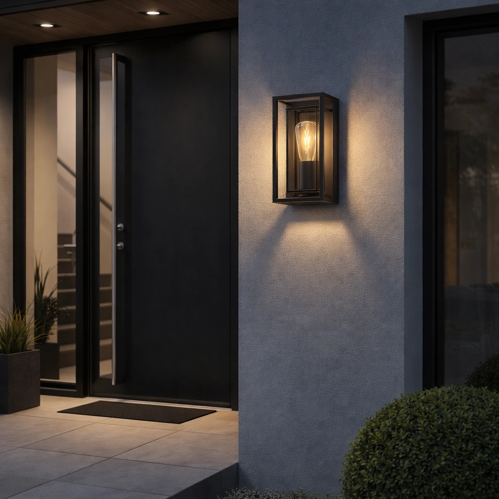 Lampe extérieure élégante Leeds noir - E27 - verre Artdelight 8720701104198