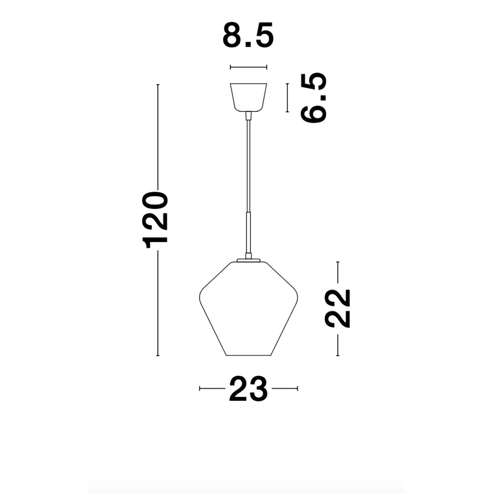 Suspension Veiro verre chromé Ø 23 x 22cm Lyora 5212017421296