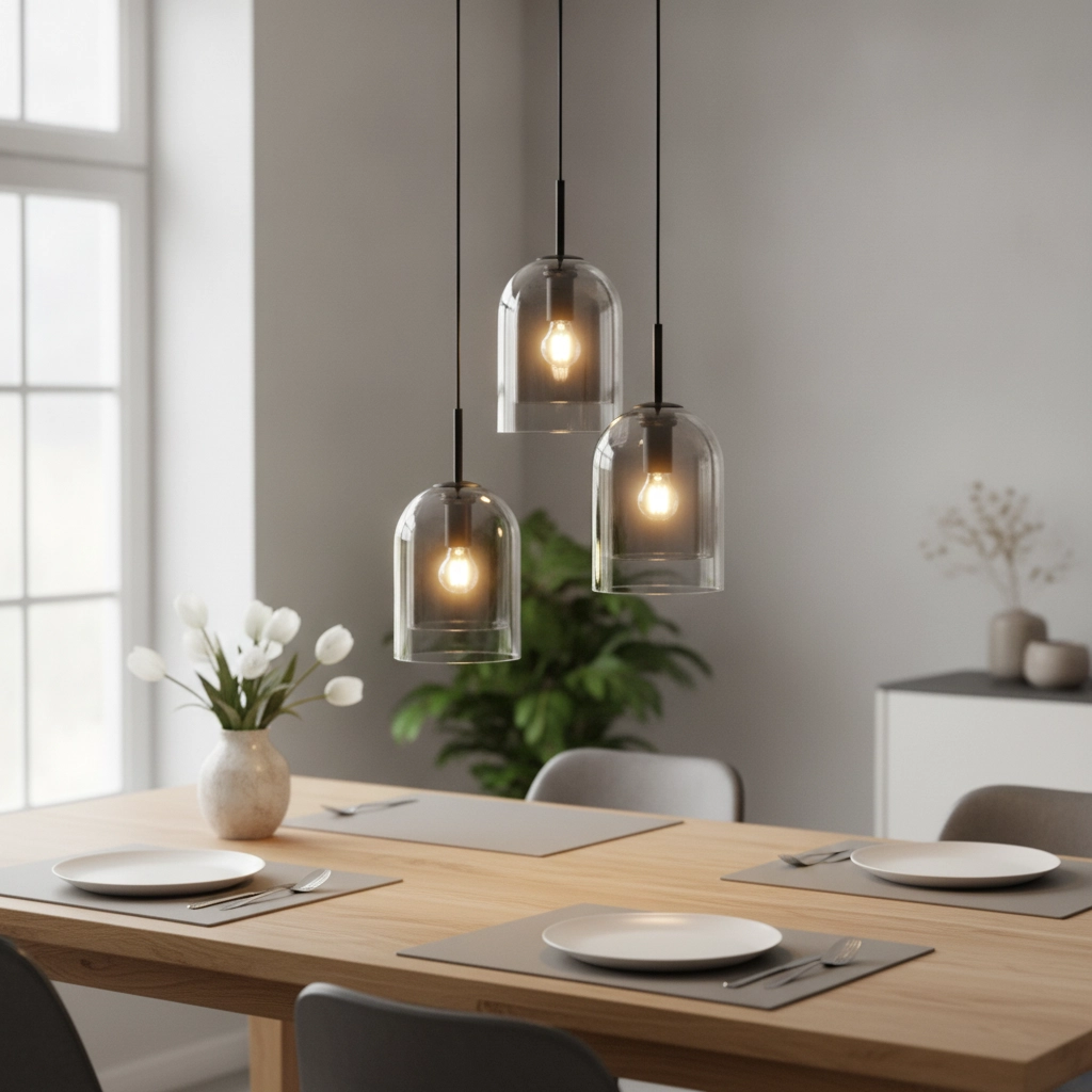 Suspension Velor 3 lumières noir rond