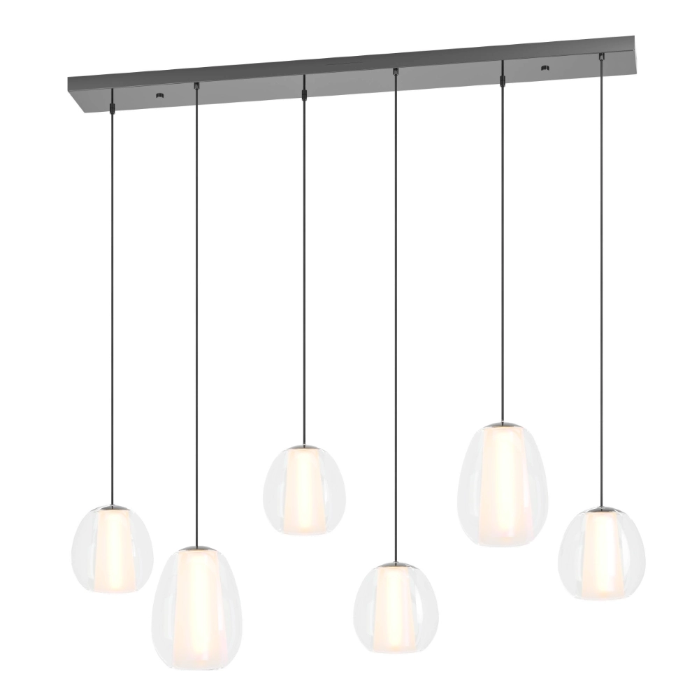 6-light pendant lamp Menorca grey