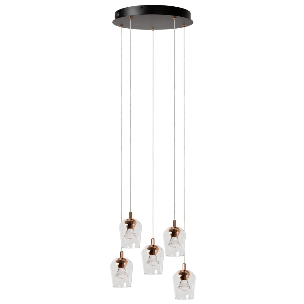 Lampe pendante unique Berliane Round 5 lumières