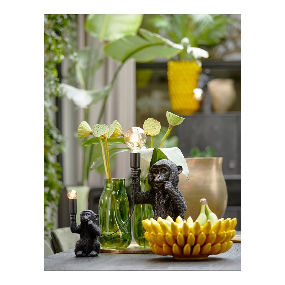 Singe lampe de table Monkey noir 23,5 cm Light & Living 8717807605384