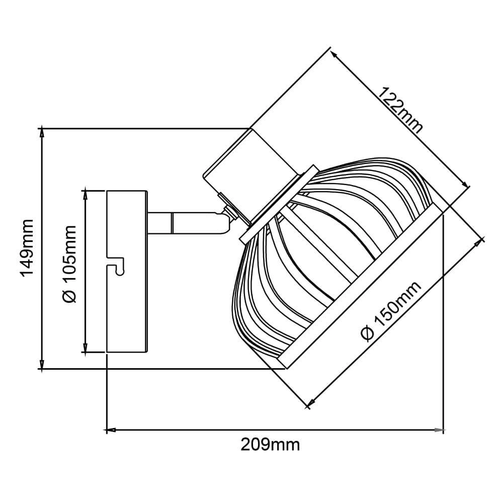 Applique Norah noir avec du bois Brilliant 4004353409516