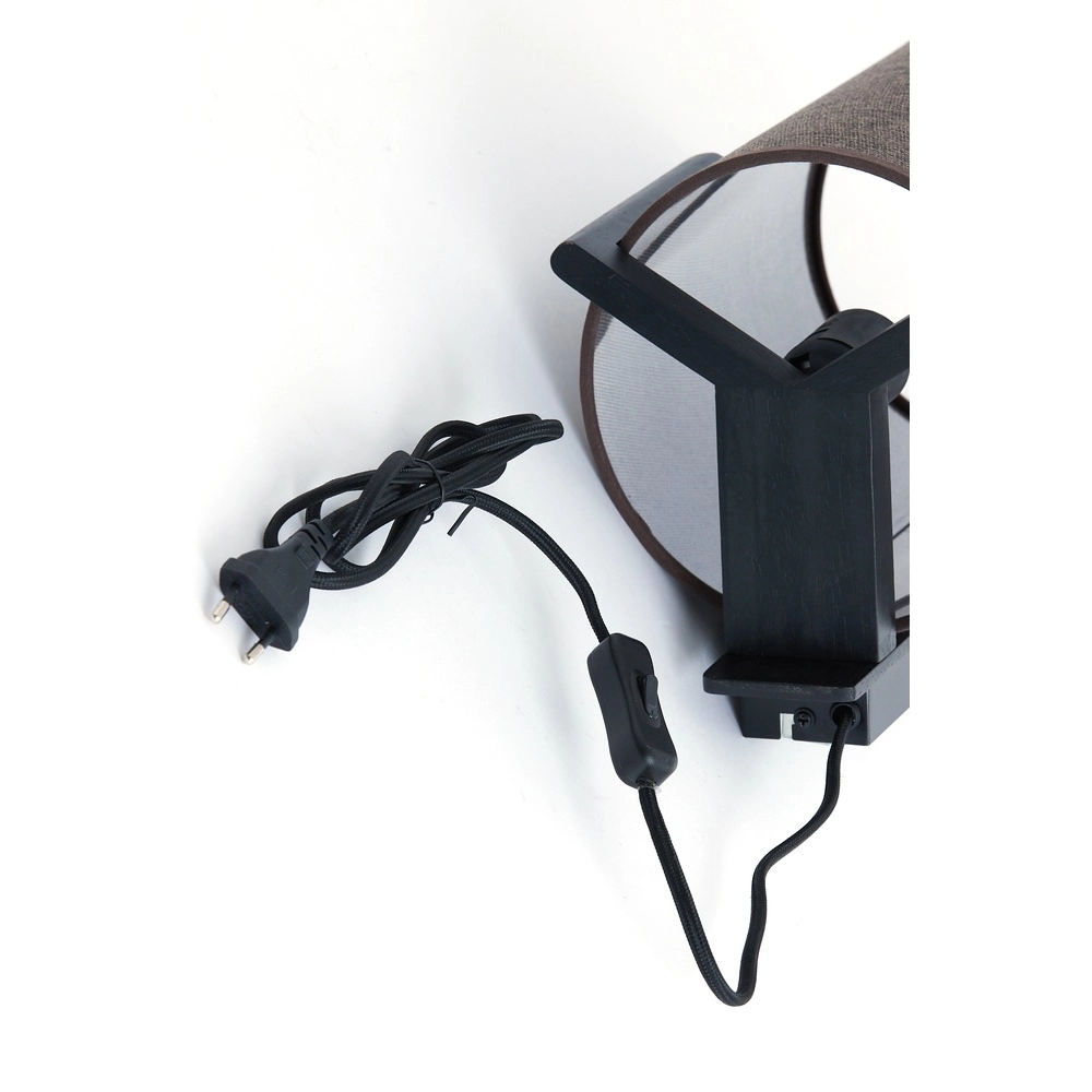 Lampe murale à design danois Litto noir avec du lin Light & Living 8717807792749