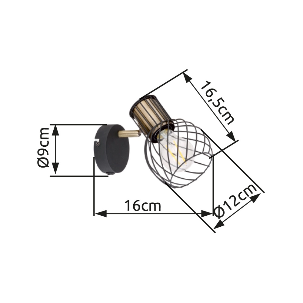 Lampe murale Argusto Noir Globo 9007371387717