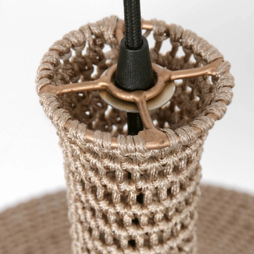 Lampe suspendue Ø 60cm Marrakesch de corde marron Steinhauer 8712746161496