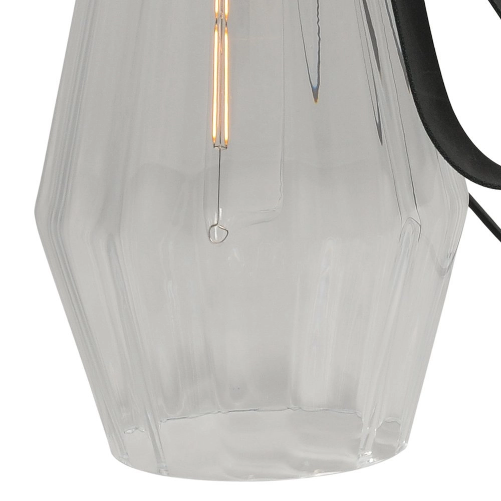 Lampe de table noire Diamond 40 cm avec verre transparent Masterlight 8718121259192