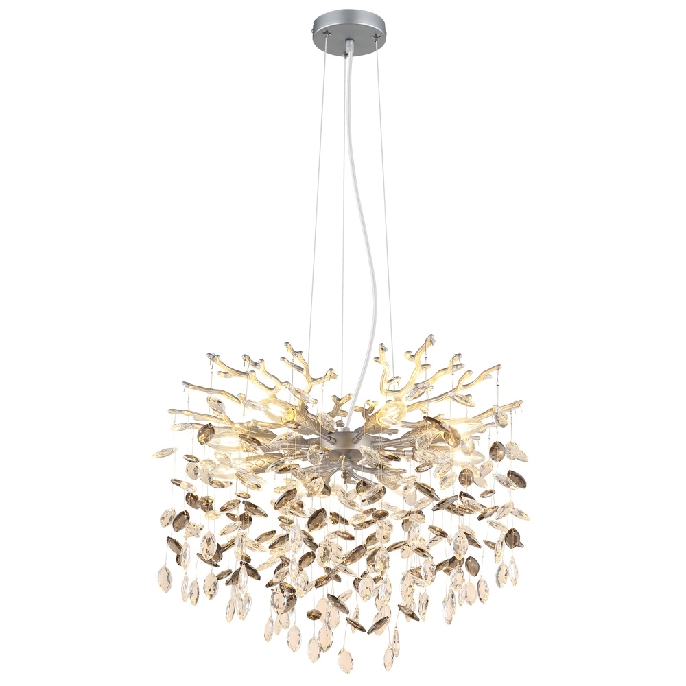 Lampe suspendue Queena gris argenté Ø 60cm