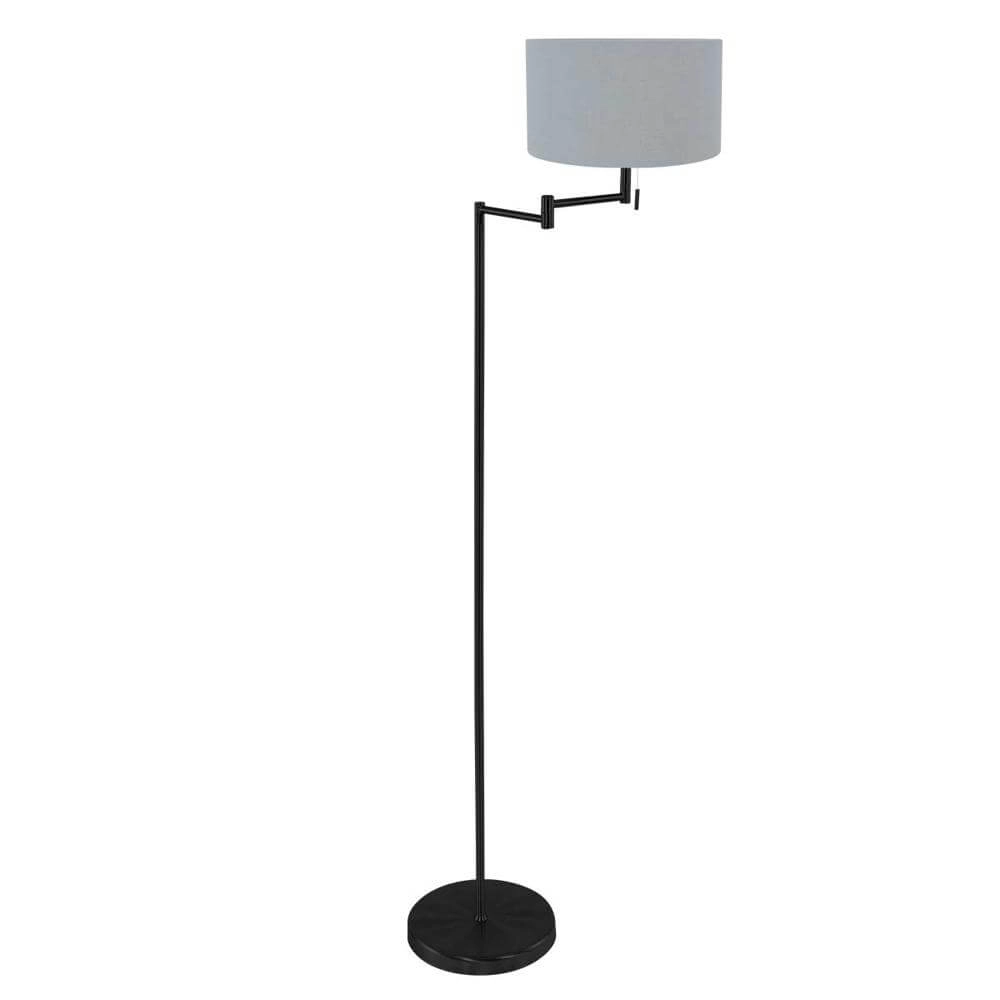 Lampadaire Bella Noir avec capuche bleu clair