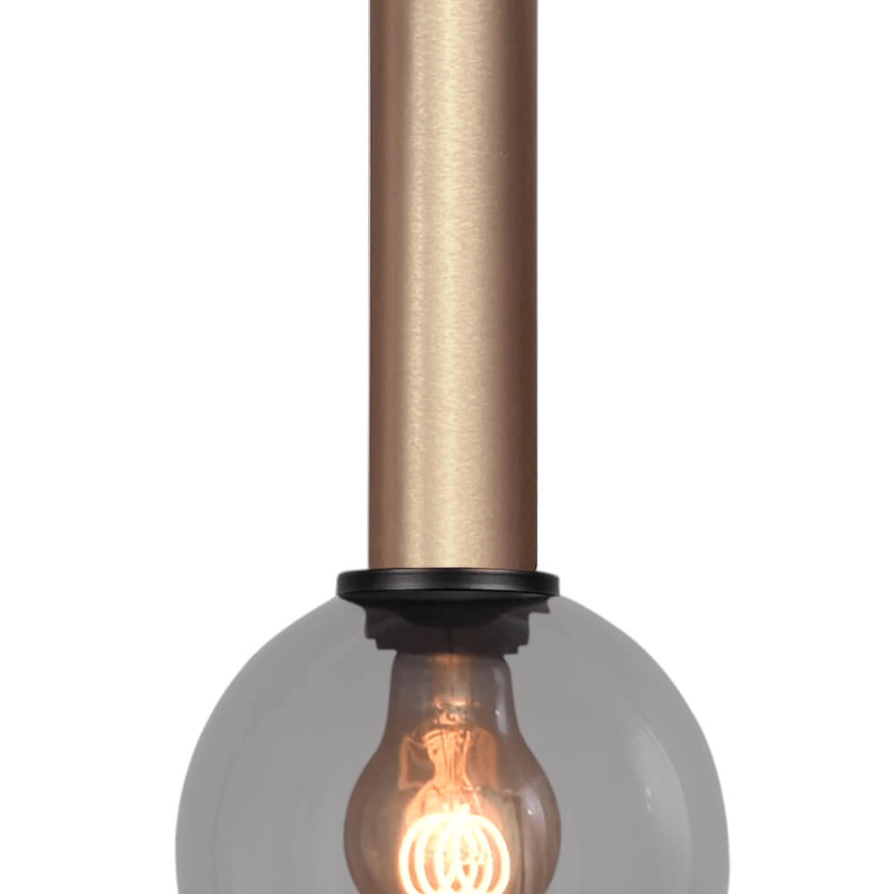 Lampe suspendue Ø 15cm Bella 2 Laiton doré avec verre fumé Masterlight 8718121333953