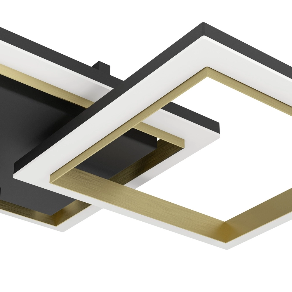 Lampe LED de plafond Calliera Carré - Noir avec or Eglo 9008606316144