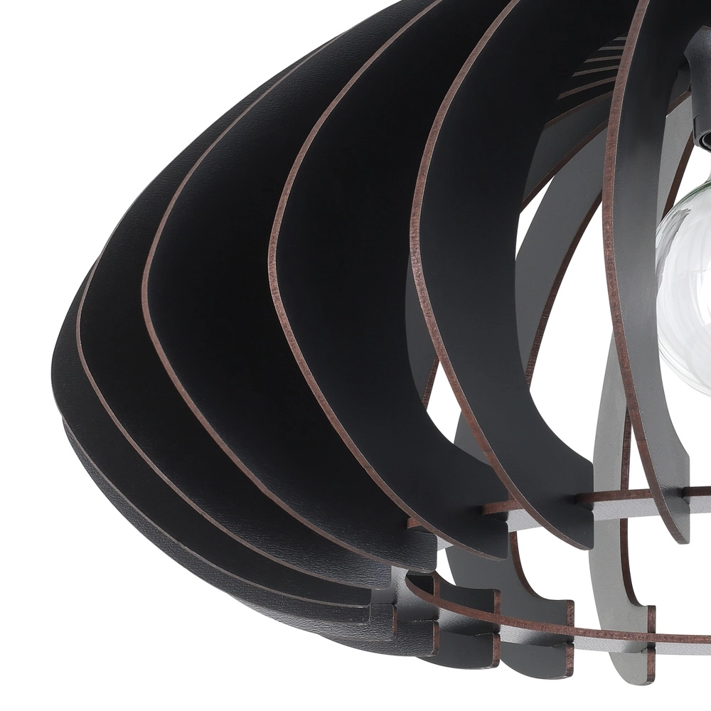 Lampe de plafond en bois Cossano 3 noir - Ø 45cm Eglo 9008606291380