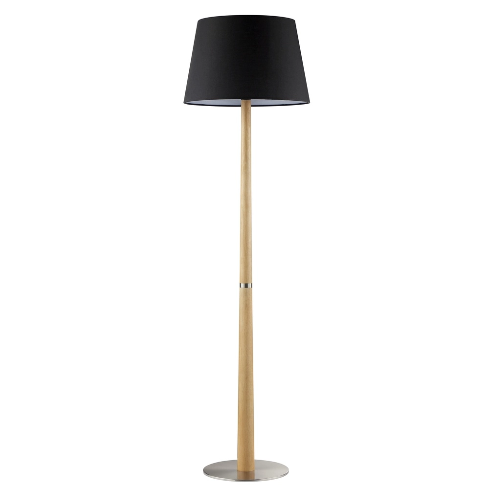 Lampe de pied Timber bois avec cagoule noire Brilliant 4004353464904